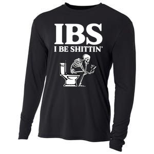 Ibs I Be Shittin Funny Skeleton Cooling Performance Long Sleeve Crew