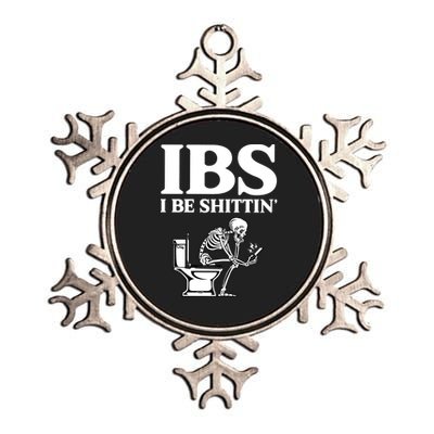 Ibs I Be Shittin Funny Skeleton Metallic Star Ornament