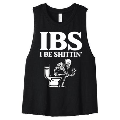 Ibs I Be Shittin Funny Skeleton Women's Racerback Cropped Tank