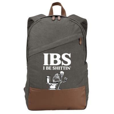 Ibs I Be Shittin Funny Skeleton Cotton Canvas Backpack