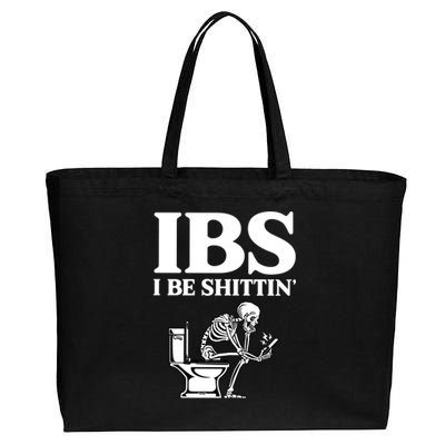 Ibs I Be Shittin Funny Skeleton Cotton Canvas Jumbo Tote