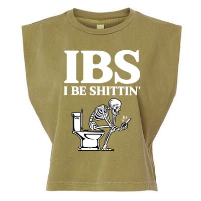 Ibs I Be Shittin Funny Skeleton Garment-Dyed Women's Muscle Tee