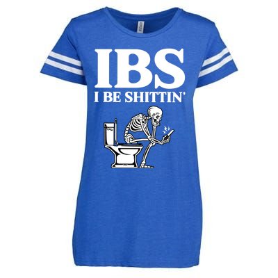 Ibs I Be Shittin Funny Skeleton Enza Ladies Jersey Football T-Shirt