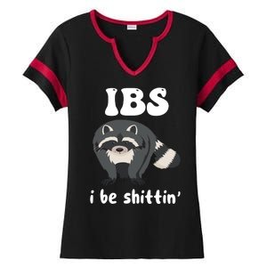 Ibs I Be Shittin Funny Joke Raccoon Ladies Halftime Notch Neck Tee