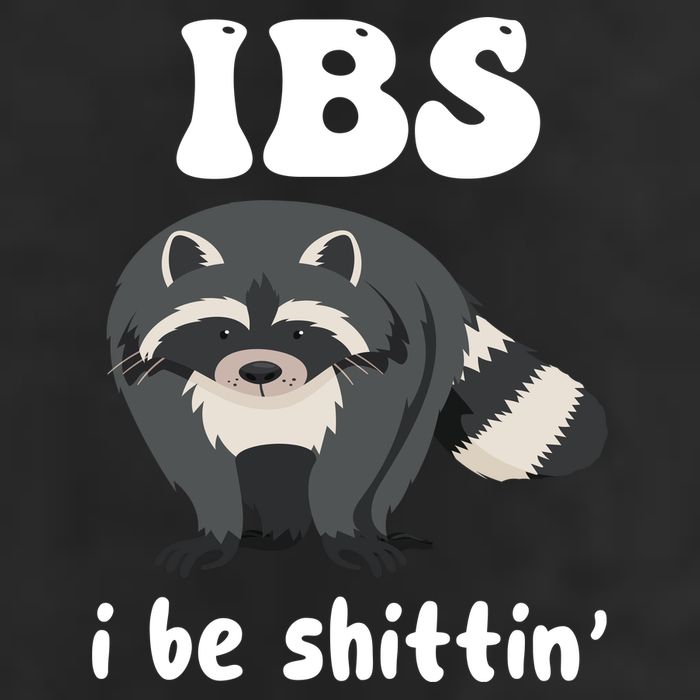 Ibs I Be Shittin Funny Joke Raccoon 7 Panel Mesh Trucker Snapback Hat
