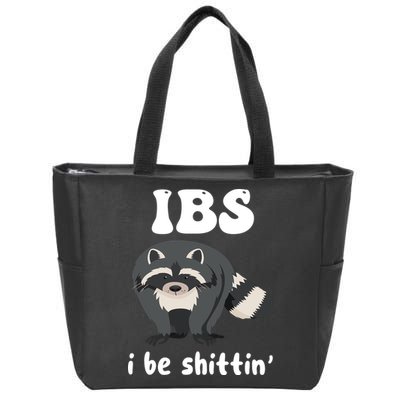 Ibs I Be Shittin Funny Joke Raccoon Zip Tote Bag