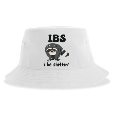 Ibs I Be Shittin Funny Joke Raccoon Sustainable Bucket Hat