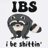 Ibs I Be Shittin Funny Joke Raccoon Button