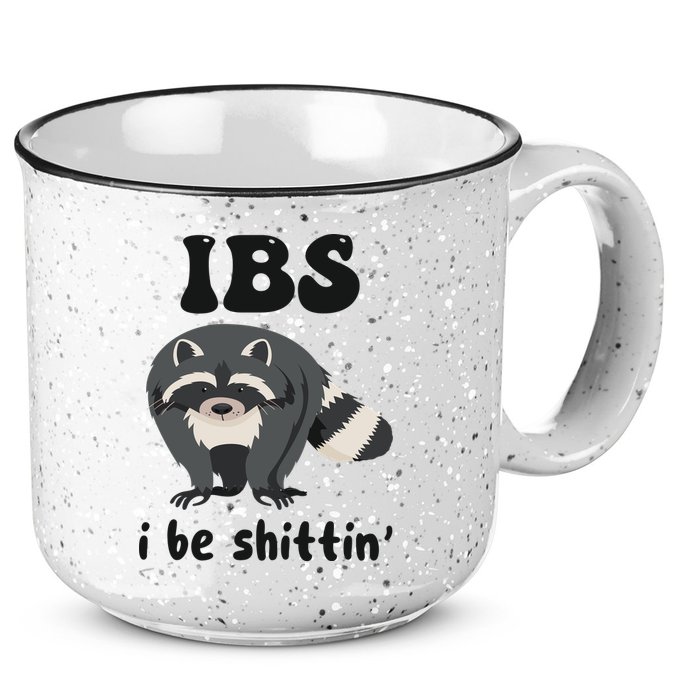 Ibs I Be Shittin Funny Joke Raccoon 15oz Campfire Ceramic Mug