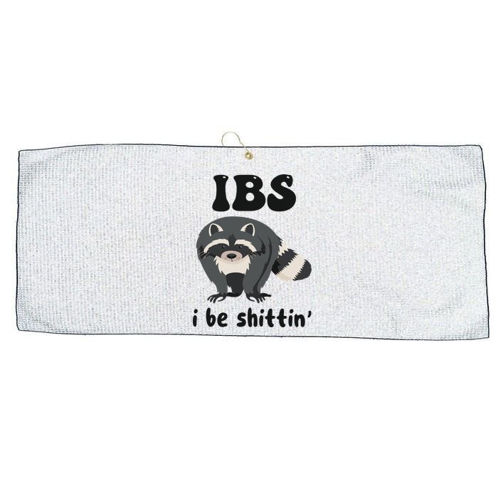 Ibs I Be Shittin Funny Joke Raccoon Large Microfiber Waffle Golf Towel