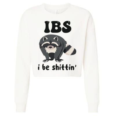 Ibs I Be Shittin Funny Joke Raccoon Cropped Pullover Crew