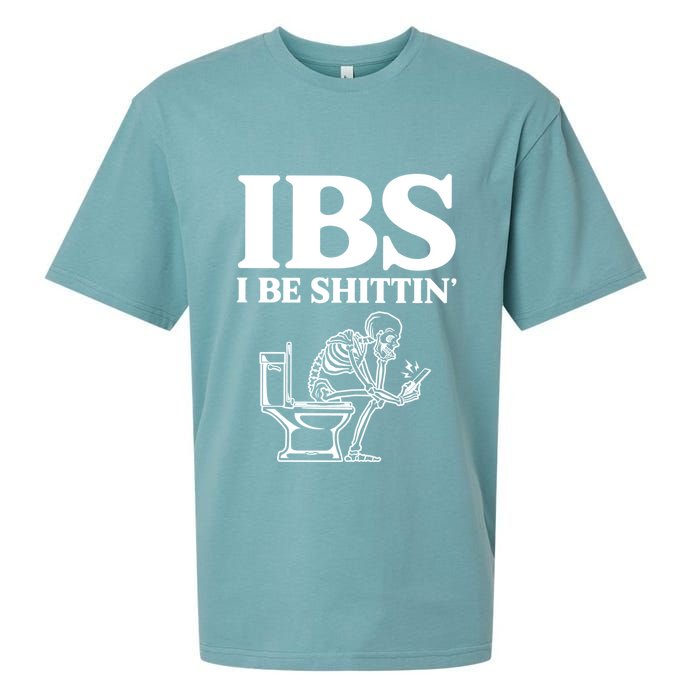 Ibs I Be Shittin Funny Skeleton Sueded Cloud Jersey T-Shirt