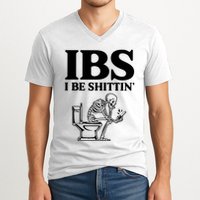 Ibs I Be Shittin Funny Skeleton V-Neck T-Shirt