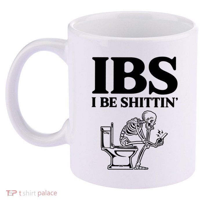 Ibs I Be Shittin Funny Skeleton 11oz C Handle Ceramic Mug