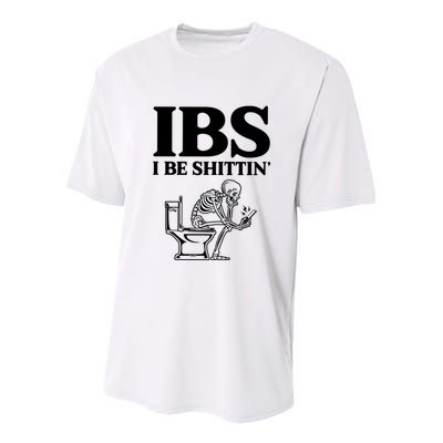 Ibs I Be Shittin Funny Skeleton Youth Performance Sprint T-Shirt
