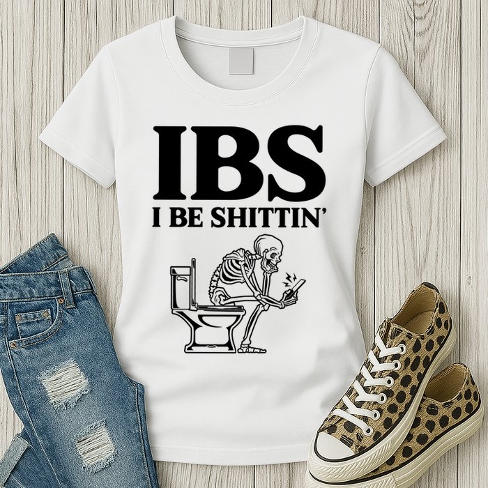 Ibs I Be Shittin Funny Skeleton Womens T-Shirt
