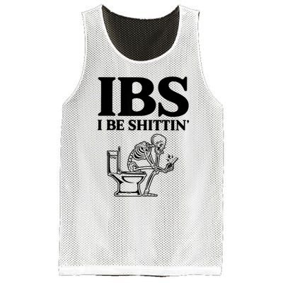 Ibs I Be Shittin Funny Skeleton Mesh Reversible Basketball Jersey Tank