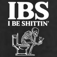 Ibs I Be Shittin Funny Skeleton 7 Panel Mesh Trucker Snapback Hat