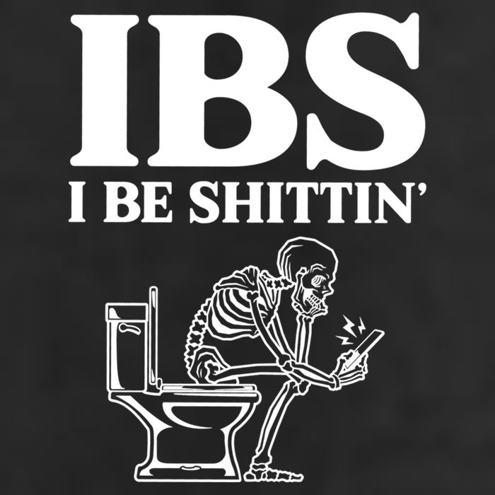 Ibs I Be Shittin Funny Skeleton 7 Panel Mesh Trucker Snapback Hat