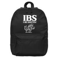 Ibs I Be Shittin Funny Skeleton 16 in Basic Backpack