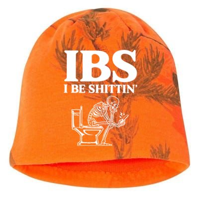 Ibs I Be Shittin Funny Skeleton Kati - Camo Knit Beanie