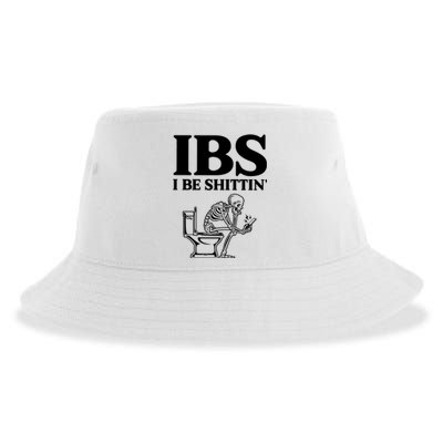 Ibs I Be Shittin Funny Skeleton Sustainable Bucket Hat