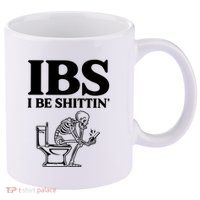 Ibs I Be Shittin Funny Skeleton 11oz C Handle Ceramic Mug