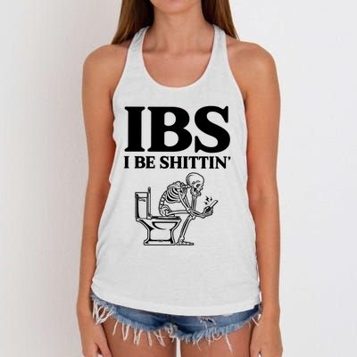 Ibs I Be Shittin Funny Skeleton Women's Knotted Racerback Tank