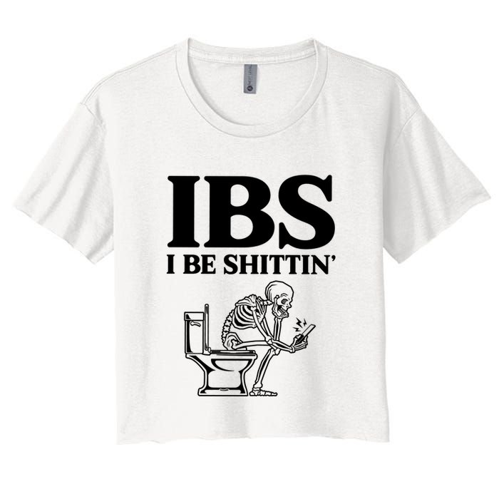 Ibs I Be Shittin Funny Skeleton Crop Top