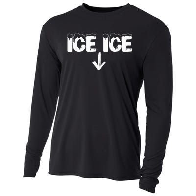 Ice Ice Baby Pregnant New Baby Announcement Cooling Performance Long Sleeve Crew