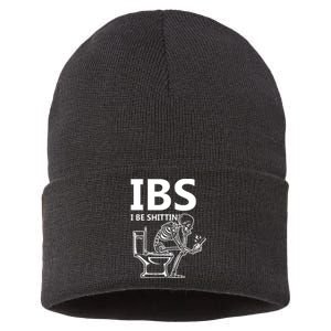 Ibs I Be Shittin Irritable Bowel Syndrome Funny Sustainable Knit Beanie