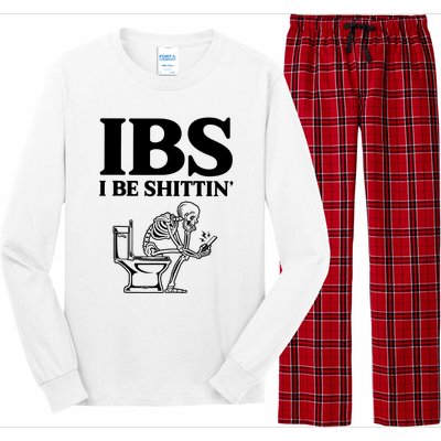 Ibs I Be Shittin Funny Skeleton Long Sleeve Pajama Set