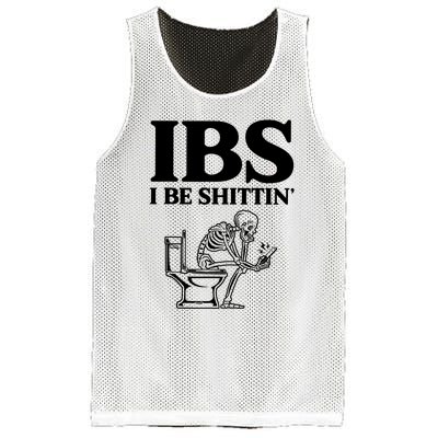 Ibs I Be Shittin Funny Skeleton Mesh Reversible Basketball Jersey Tank