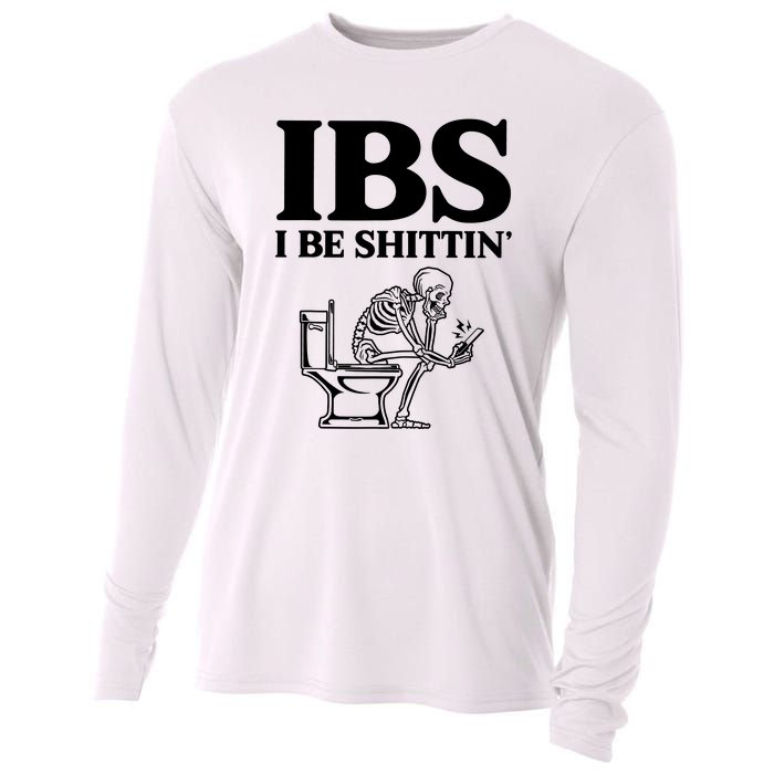 Ibs I Be Shittin Funny Skeleton Cooling Performance Long Sleeve Crew