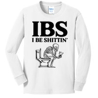 Ibs I Be Shittin Funny Skeleton Kids Long Sleeve Shirt