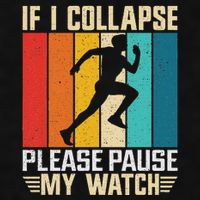 If I Collapse Please Pause My Watch Running Marathon Runner Ladies PosiCharge Tri-Blend Wicking Tank