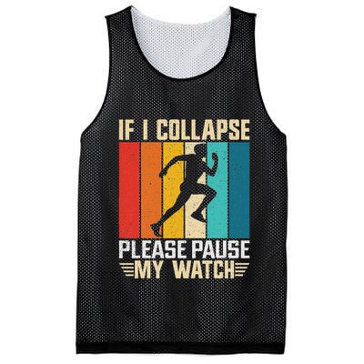 If I Collapse Please Pause My Watch Running Marathon Runner Mesh Reversible Basketball Jersey Tank