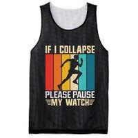 If I Collapse Please Pause My Watch Running Marathon Runner Mesh Reversible Basketball Jersey Tank
