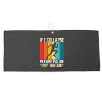 If I Collapse Please Pause My Watch Running Marathon Runner Large Microfiber Waffle Golf Towel