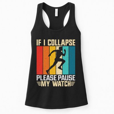 If I Collapse Please Pause My Watch Running Marathon Runner Womens Tank Top