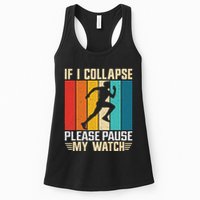 If I Collapse Please Pause My Watch Running Marathon Runner Womens Tank Top