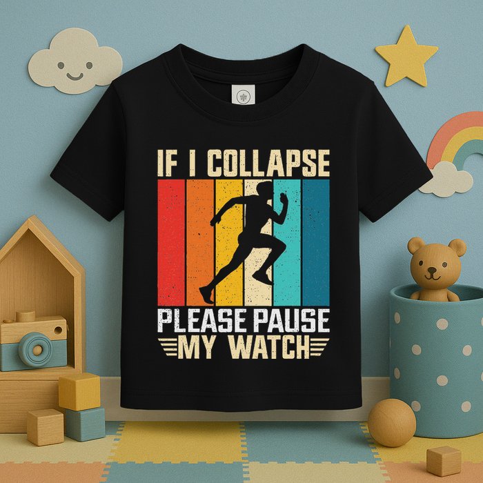 If I Collapse Please Pause My Watch Running Marathon Runner Toddler T-Shirt