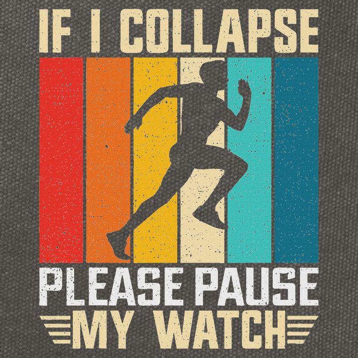 If I Collapse Please Pause My Watch Running Marathon Runner Cotton Canvas Backpack