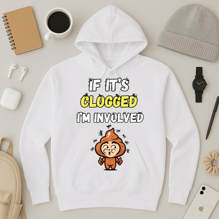 If Its Clogged Im Involved Funny Embarrassing Hoodie
