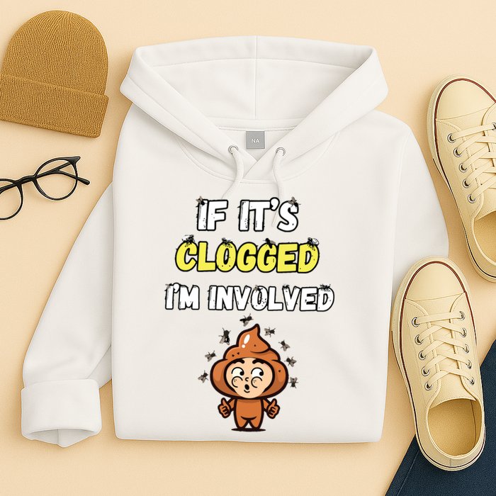 If Its Clogged Im Involved Funny Embarrassing Hoodie