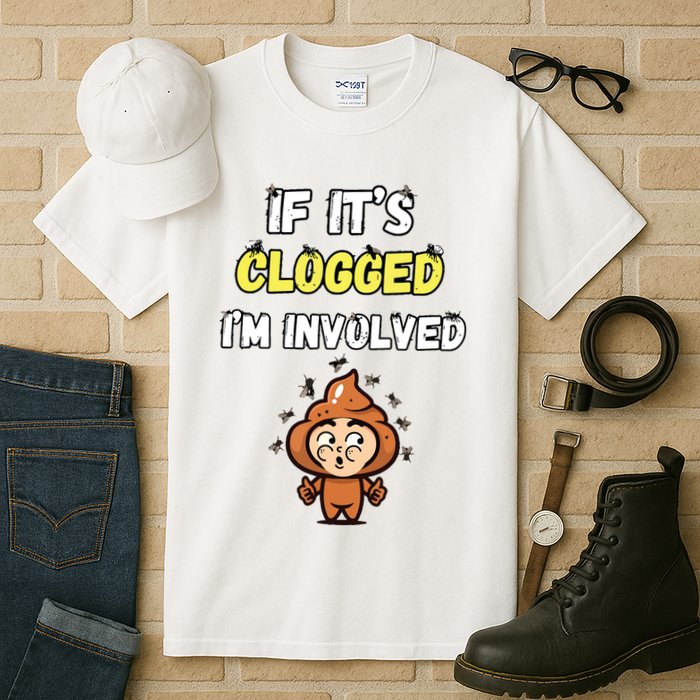 If Its Clogged Im Involved Funny Embarrassing Tall T-Shirt