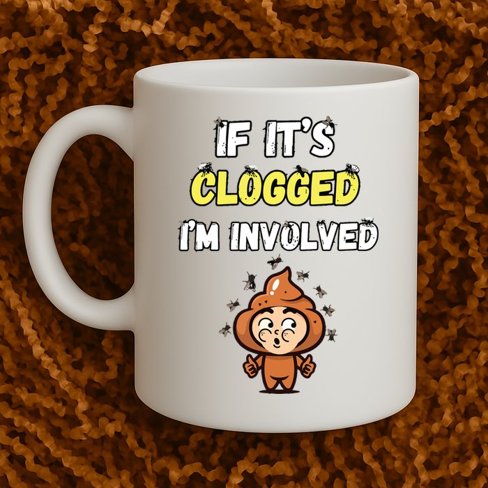 If Its Clogged Im Involved Funny Embarrassing Mug