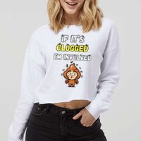 If Its Clogged Im Involved Funny Embarrassing Cropped Pullover Crew
