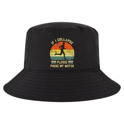 If I Collapse Pause My Watch Running Funny Marathon Cool Comfort Performance Bucket Hat