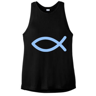 Ichthys Ichthus Christian Symbol Jesus Fish Ladies PosiCharge Tri-Blend Wicking Tank
